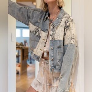POL Snake Skin Jean Jacket Size L